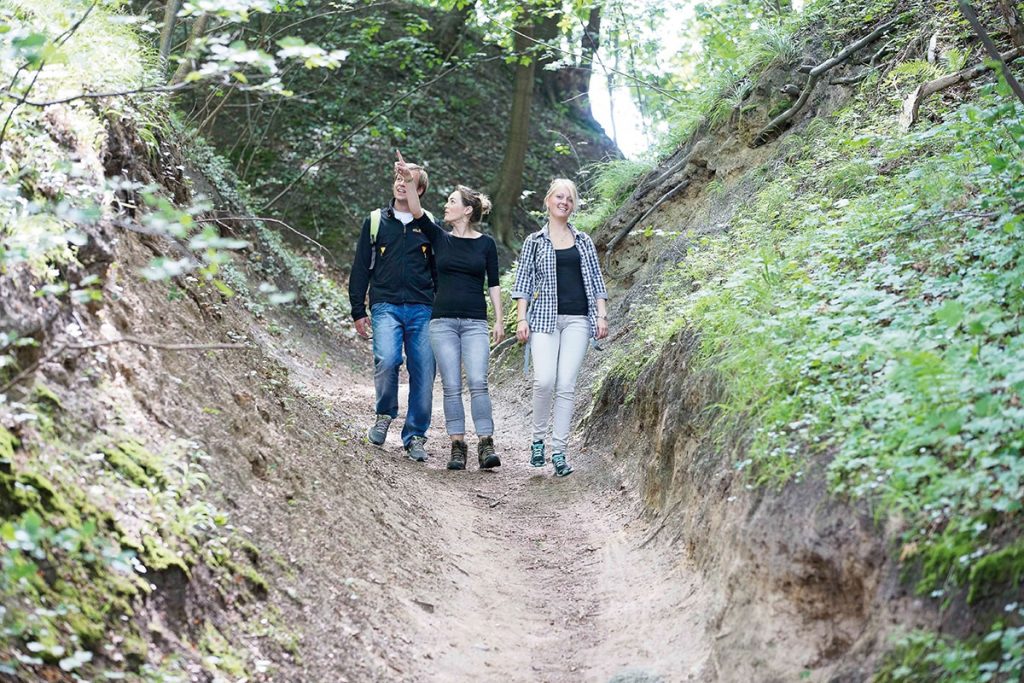 Junge Leute beim Wandern in der Natur von Göhren